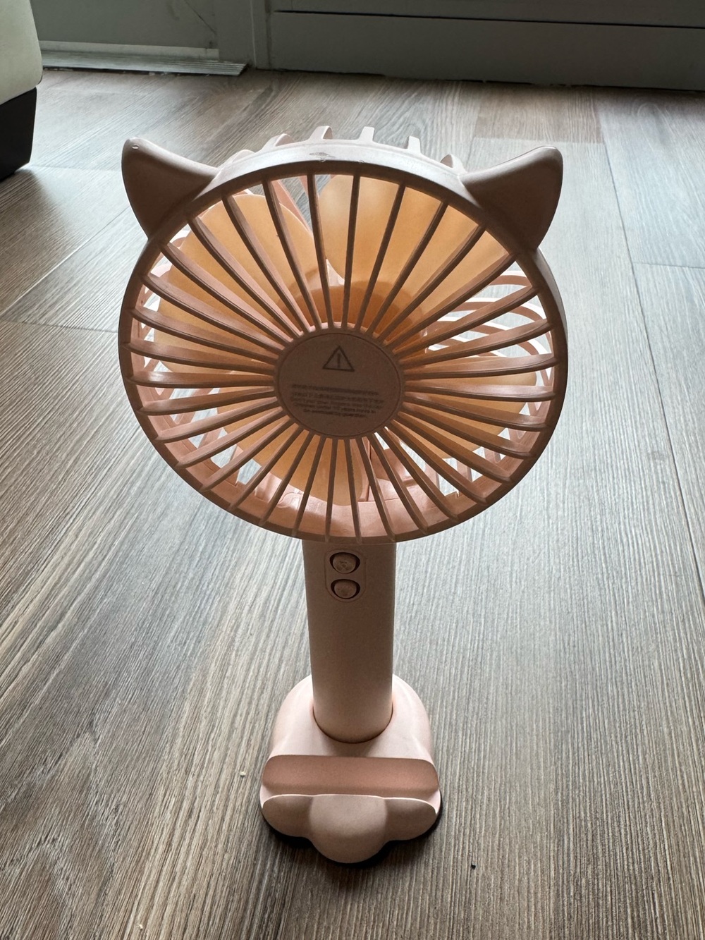 Pink Cat-Ear Portable Fan with Light